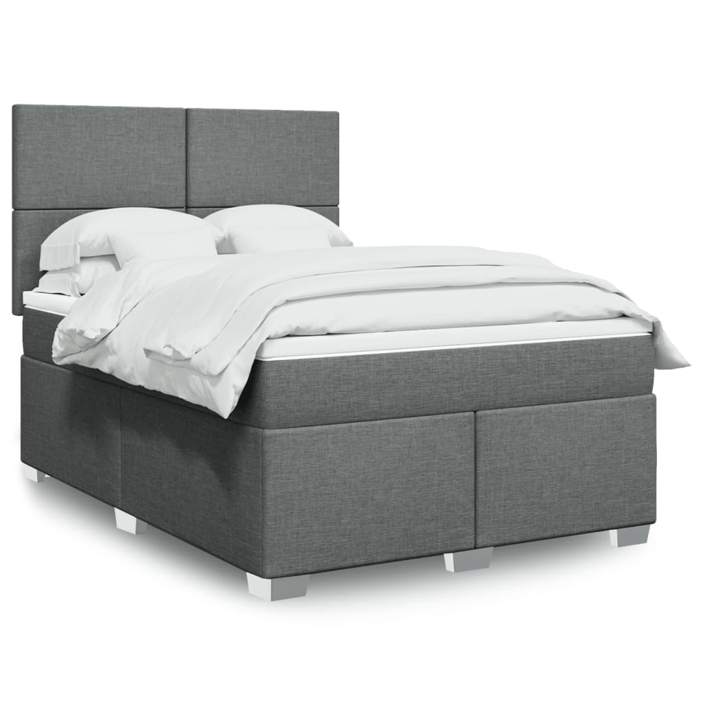 Boxspringbett Mit Matratze Stoff Dunkelgrau