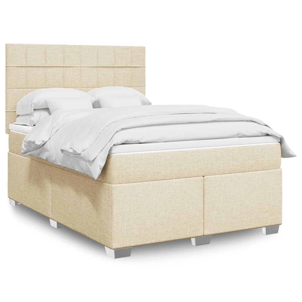 Boxspringbett Mit Matratze Stoff Creme