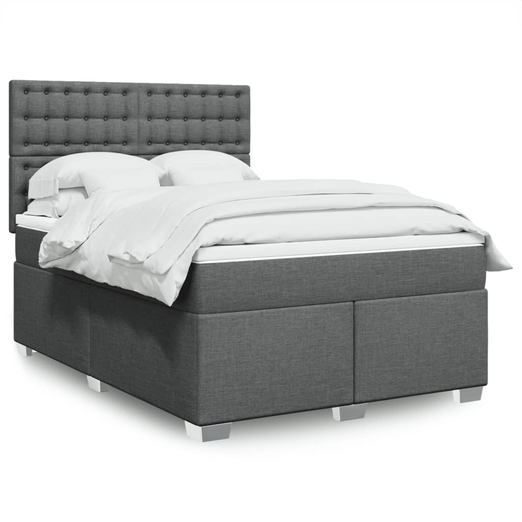 Boxspringbett Mit Matratze Stoff Dunkelgrau