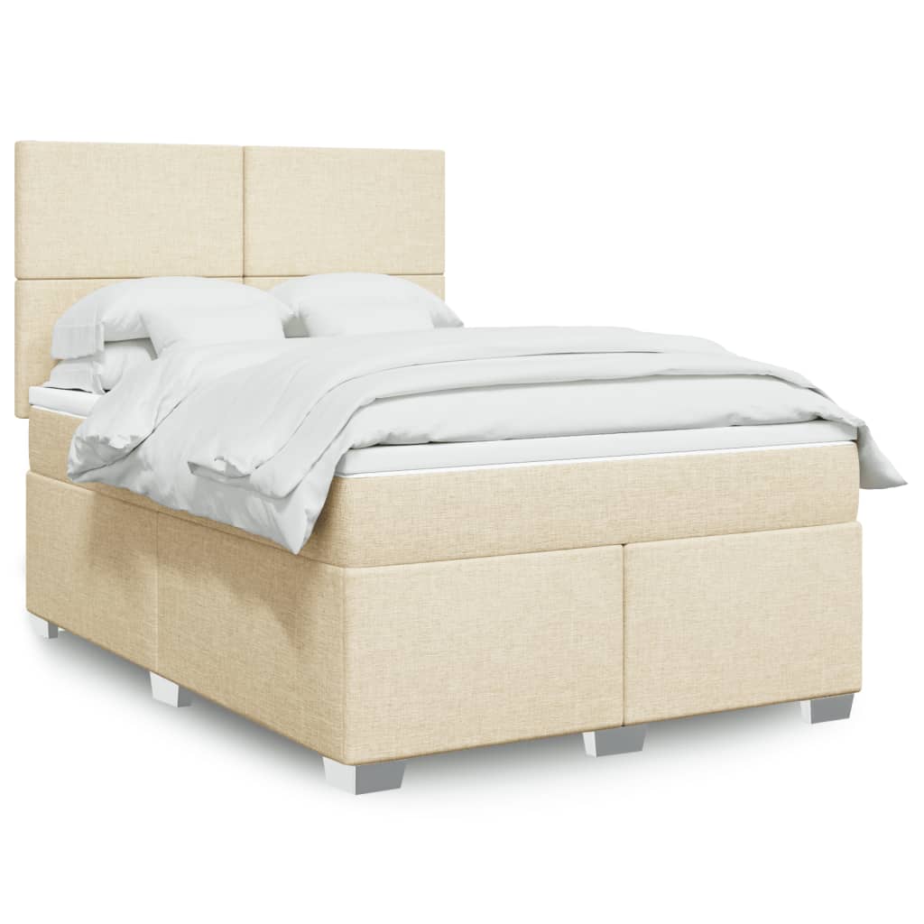 Boxspringbett Mit Matratze Stoff Creme