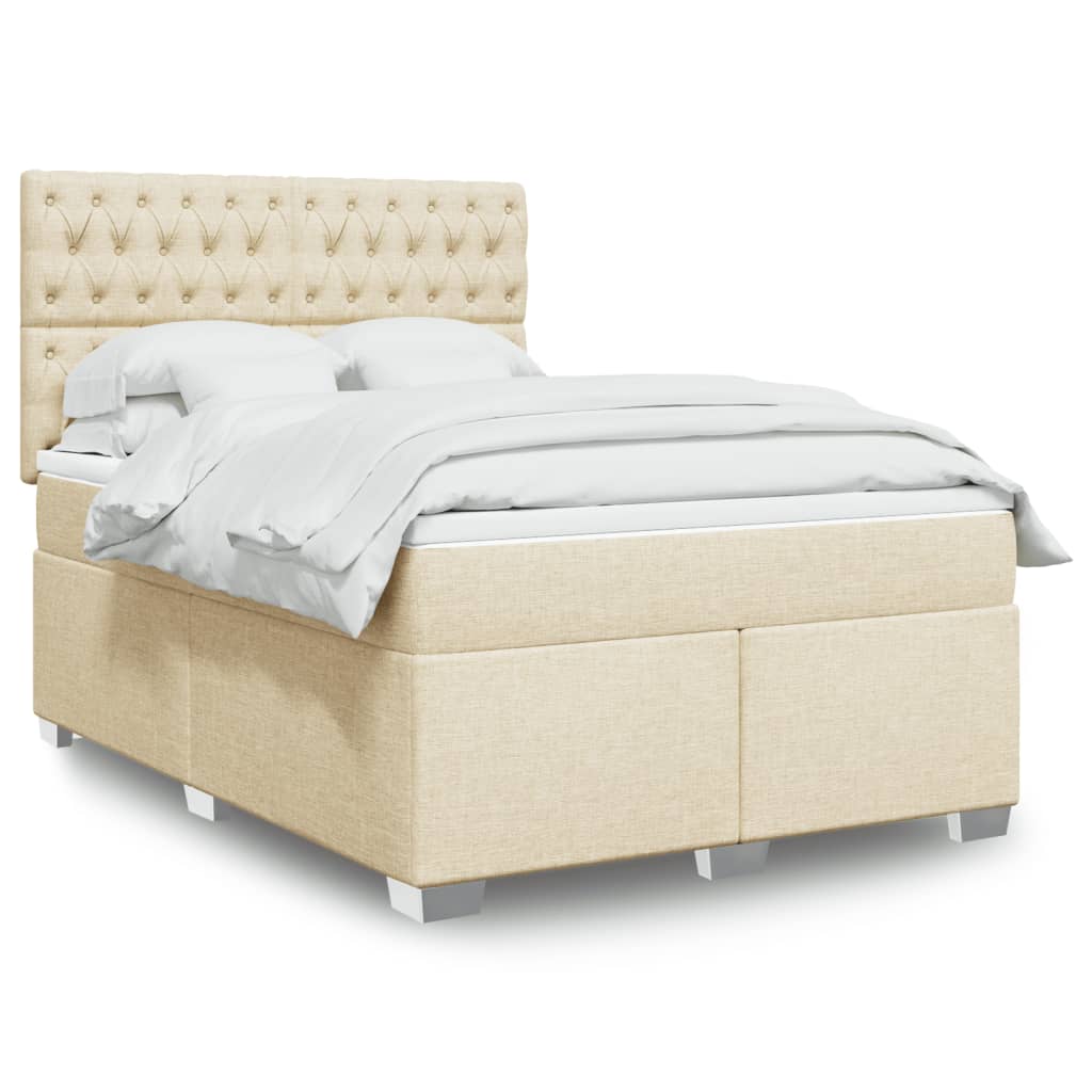 Boxspringbett Mit Matratze Stoff Creme
