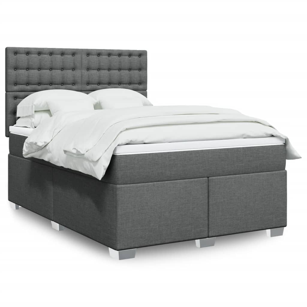 Boxspringbett Mit Matratze Stoff Dunkelgrau