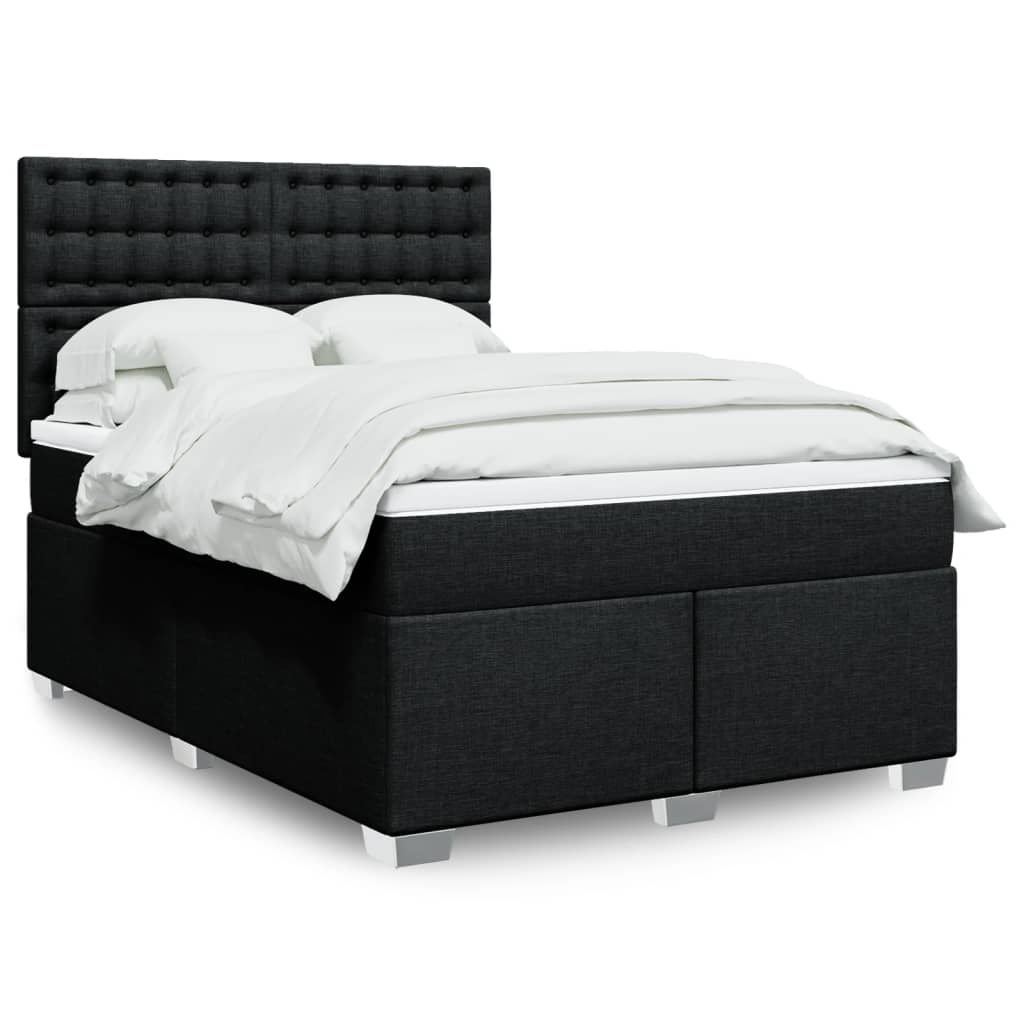 Boxspringbett Mit Matratze Stoff Schwarz