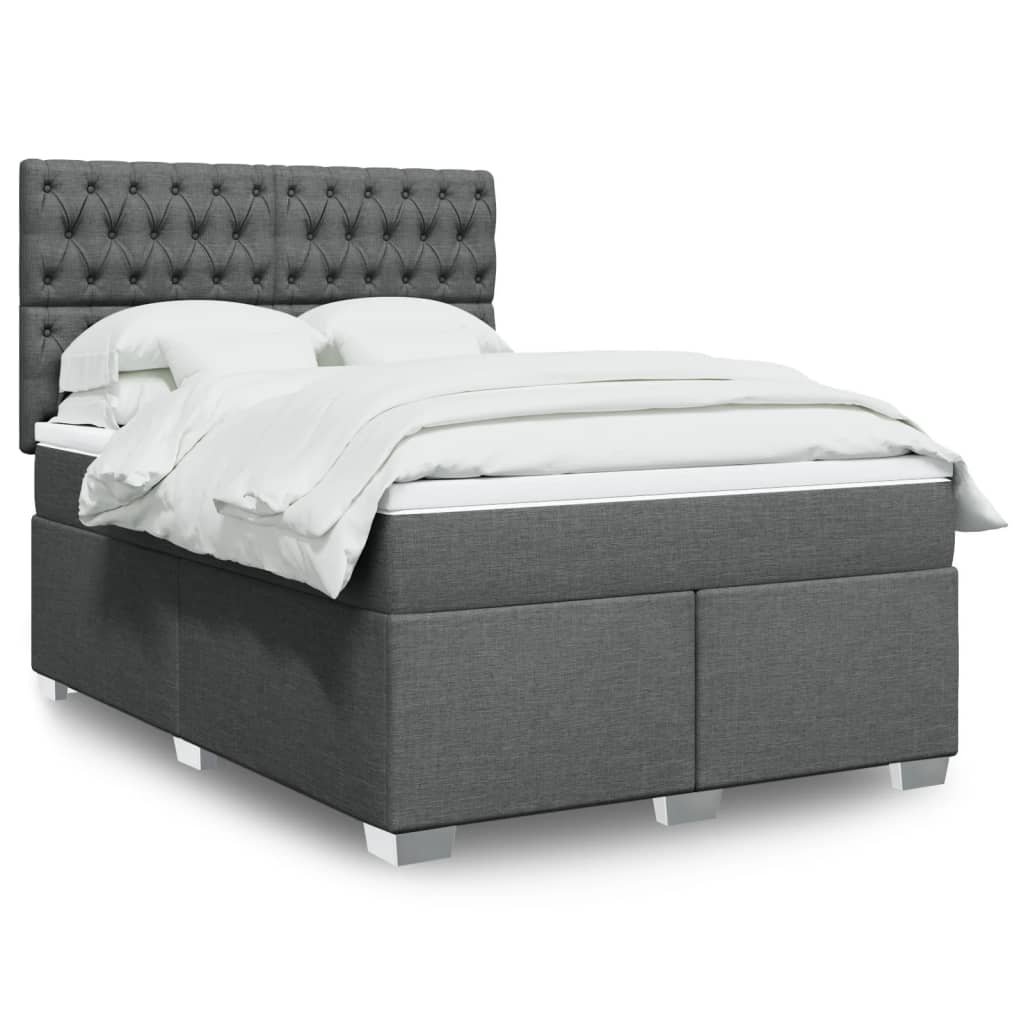 Boxspringbett Mit Matratze Stoff Dunkelgrau