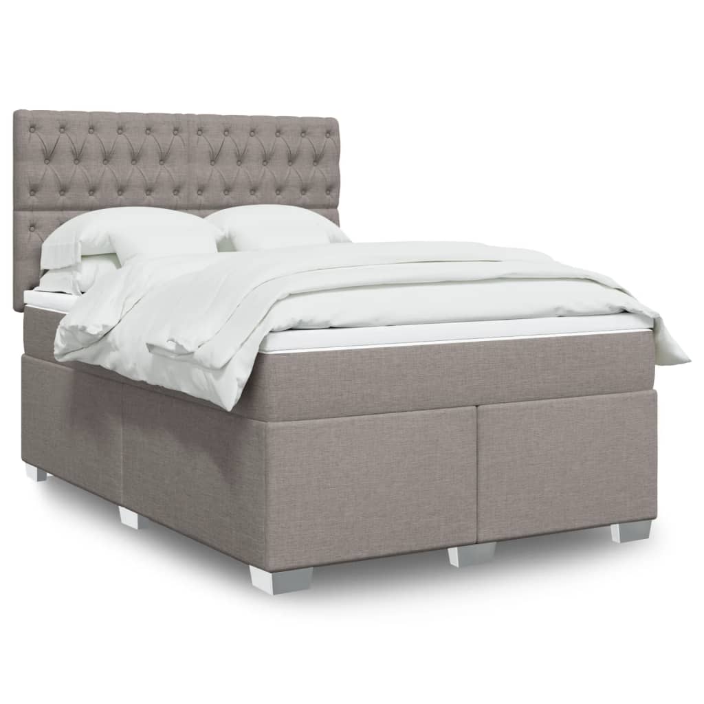 Boxspringbett Mit Matratze Stoff Taupe