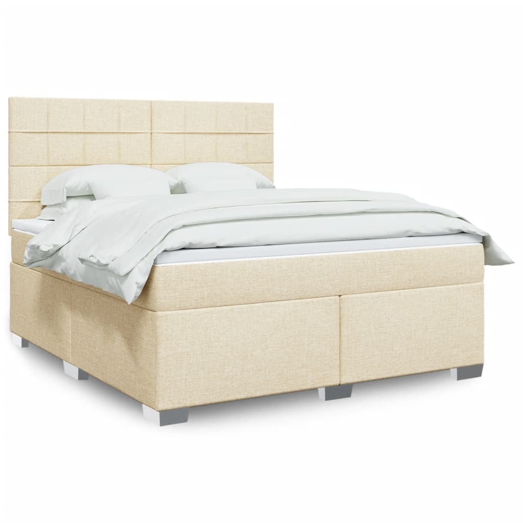 Boxspringbett Mit Matratze Stoff Creme