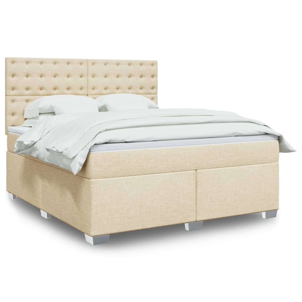 Boxspringbett Mit Matratze Stoff Creme