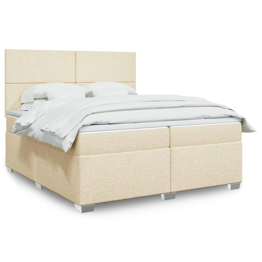 Boxspringbett Mit Matratze Stoff Creme