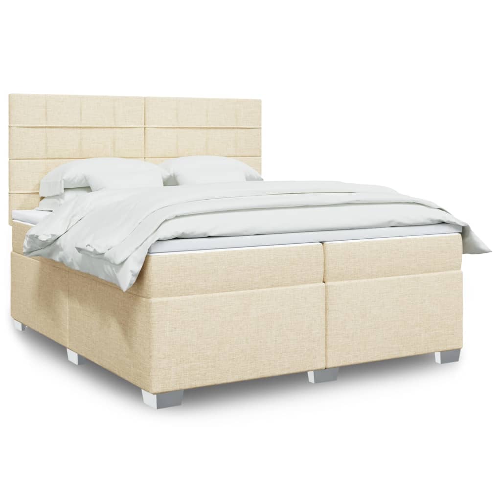 Boxspringbett Mit Matratze Stoff Creme