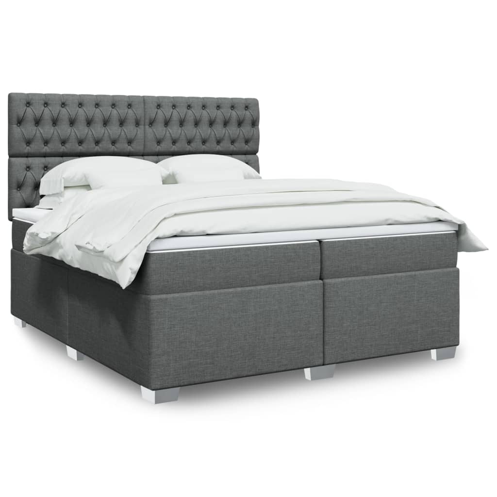Boxspringbett Mit Matratze Stoff Dunkelgrau