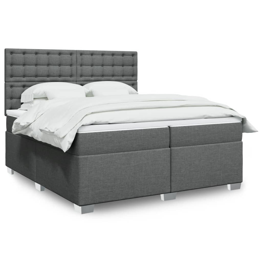 Boxspringbett Mit Matratze Stoff Dunkelgrau