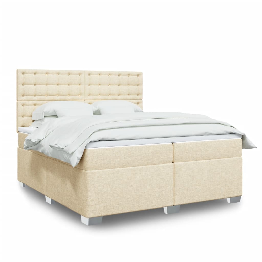 Boxspringbett Mit Matratze Stoff Creme
