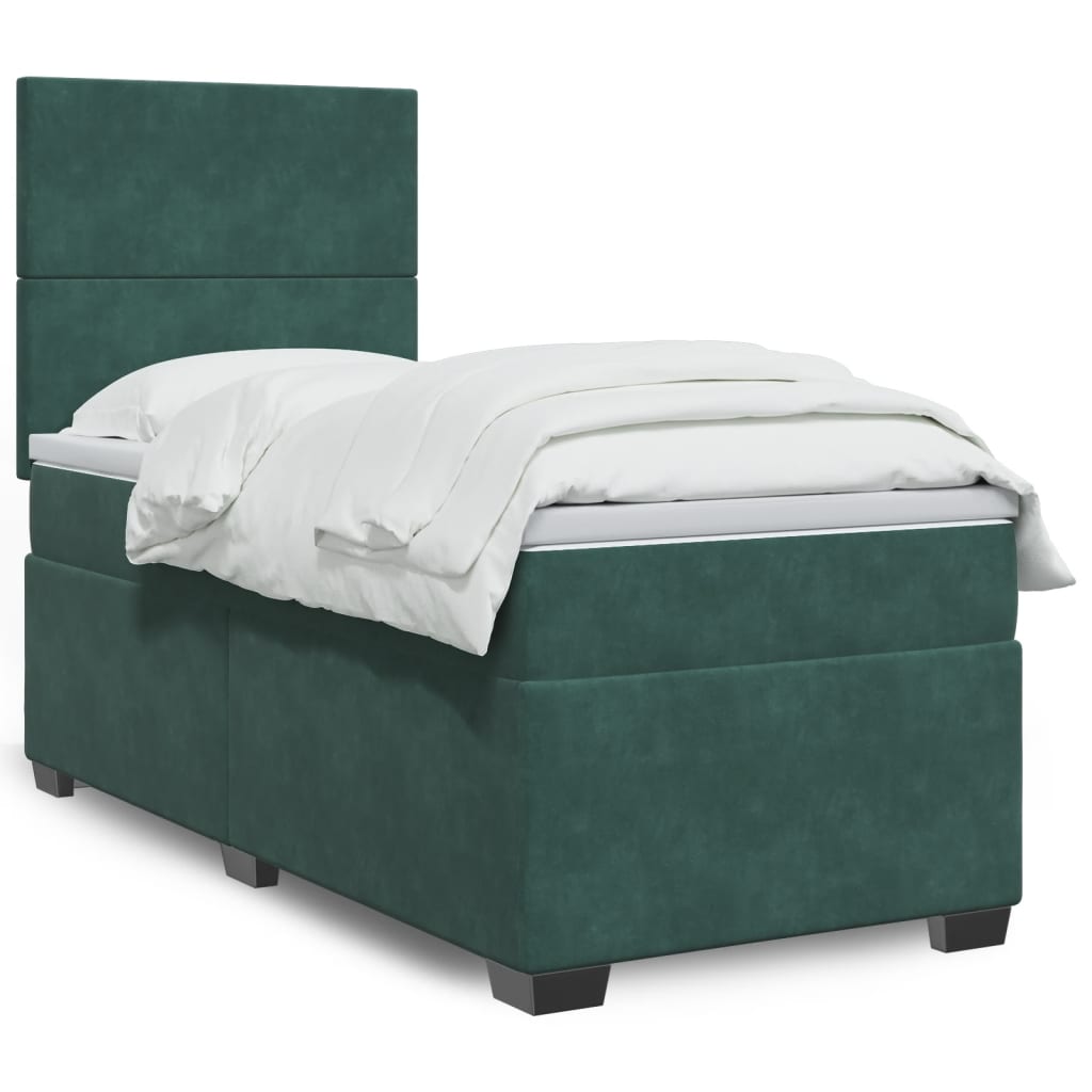 Boxspringbett Mit Matratze Samt Dunkelgrün