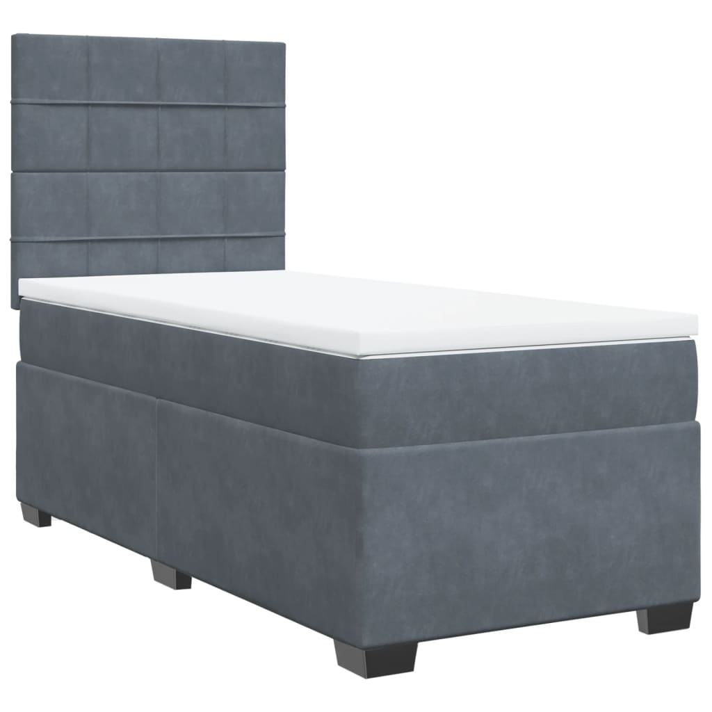 Boxspringbett Mit Matratze Samt Dunkelgrau