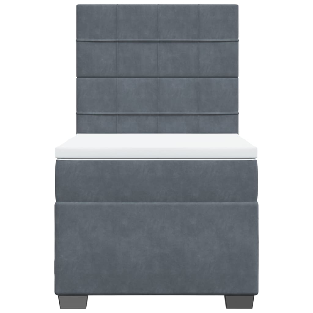 Boxspringbett Mit Matratze Samt Dunkelgrau