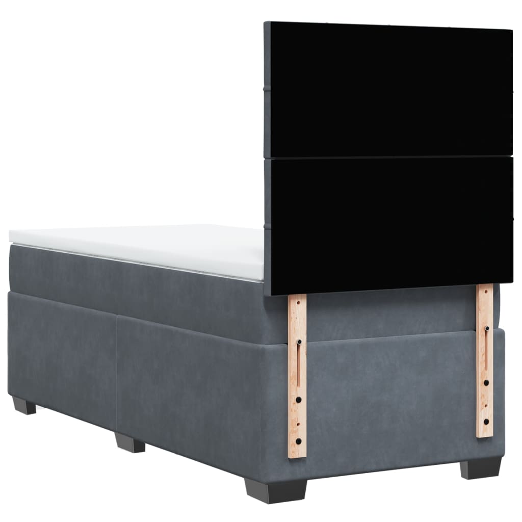 Boxspringbett Mit Matratze Samt Dunkelgrau
