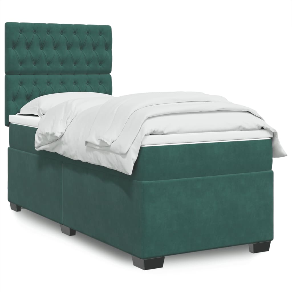 Boxspringbett Mit Matratze Samt Dunkelgrün