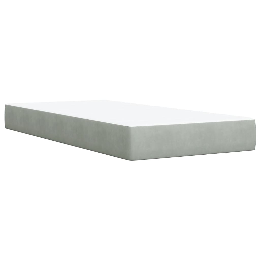 Boxspringbett Mit Matratze Samt Hellgrau
