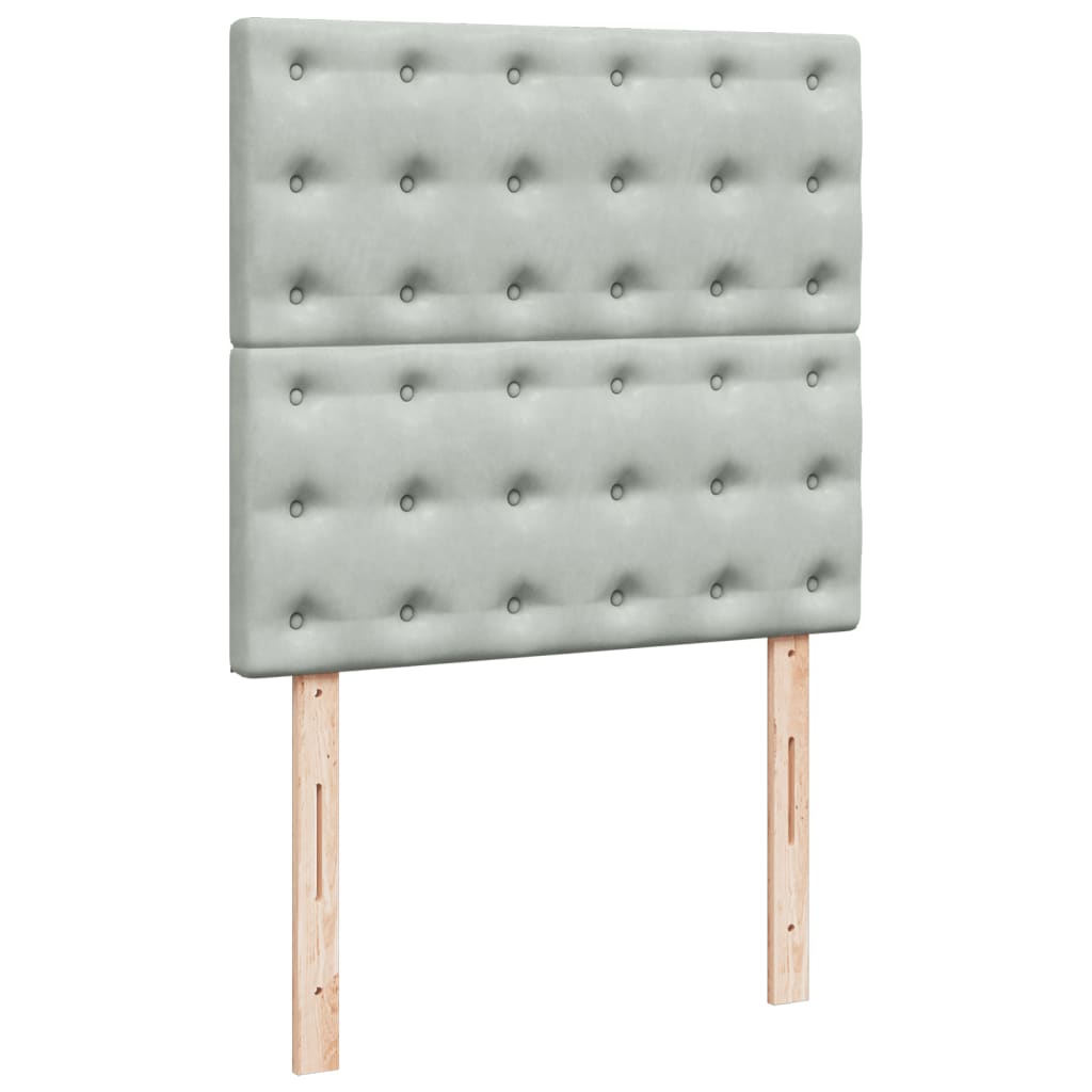 Boxspringbett Mit Matratze Samt Hellgrau