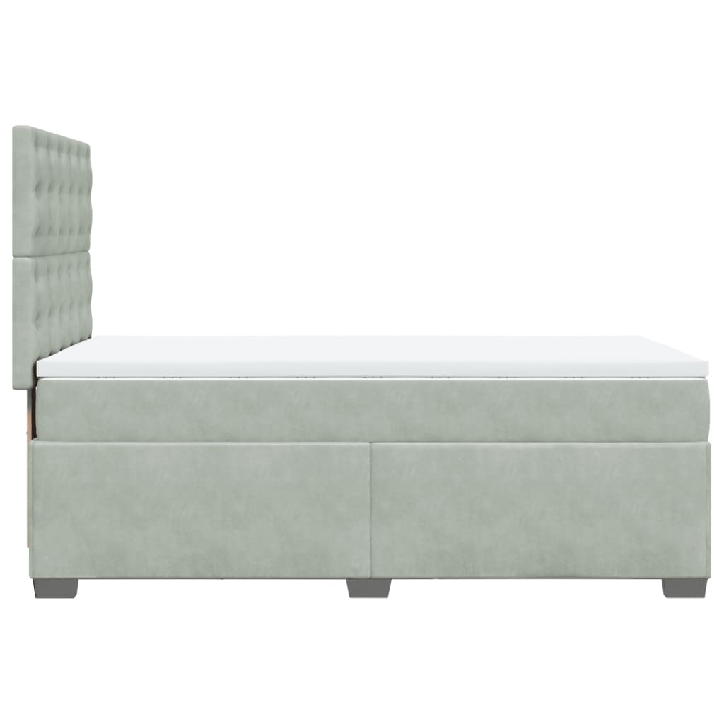 Boxspringbett Mit Matratze Samt Hellgrau