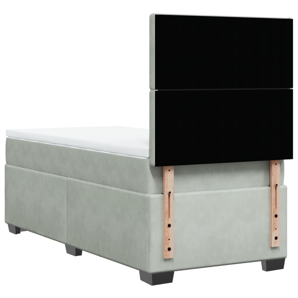 Boxspringbett Mit Matratze Samt Hellgrau