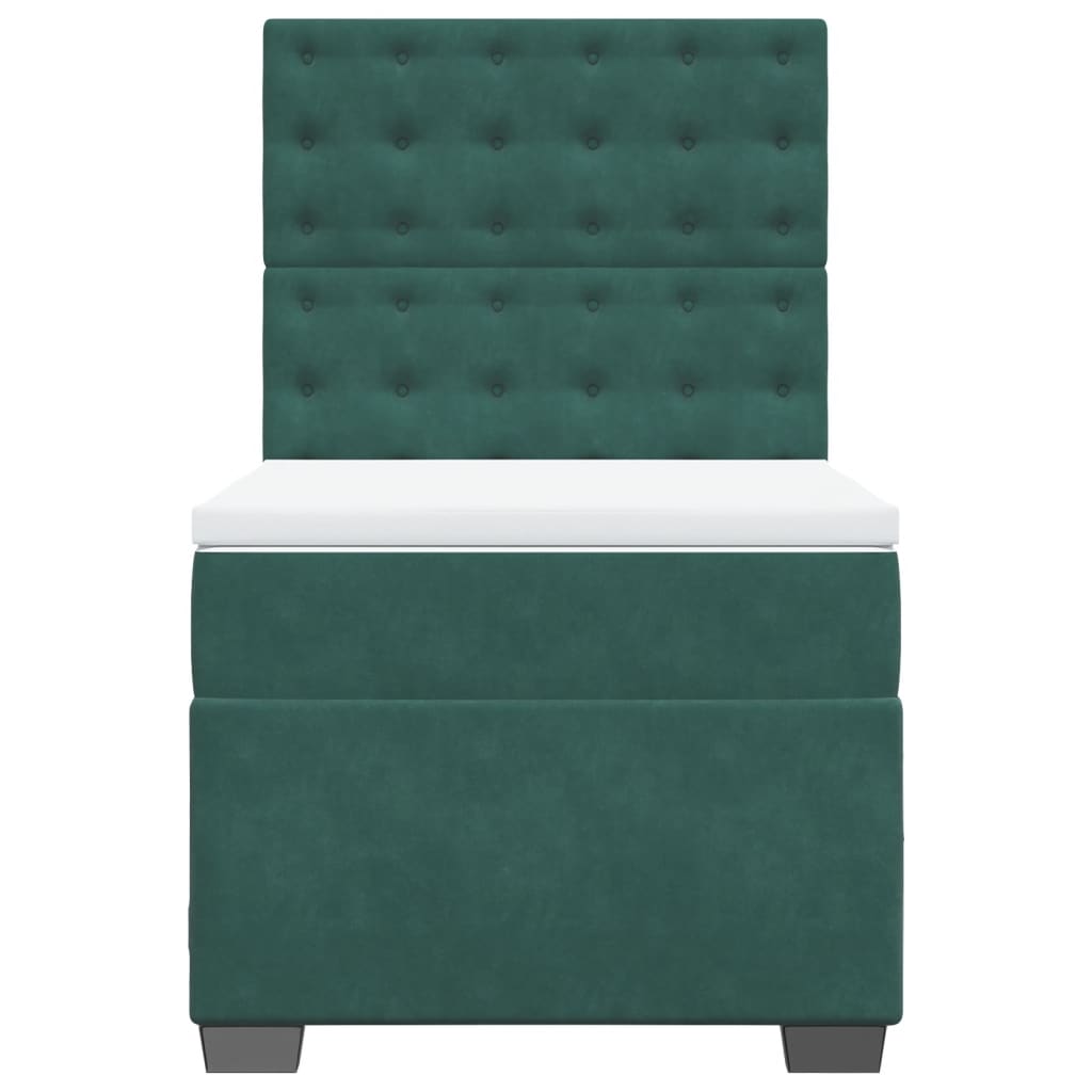 Boxspringbett Mit Matratze Samt Dunkelgrün