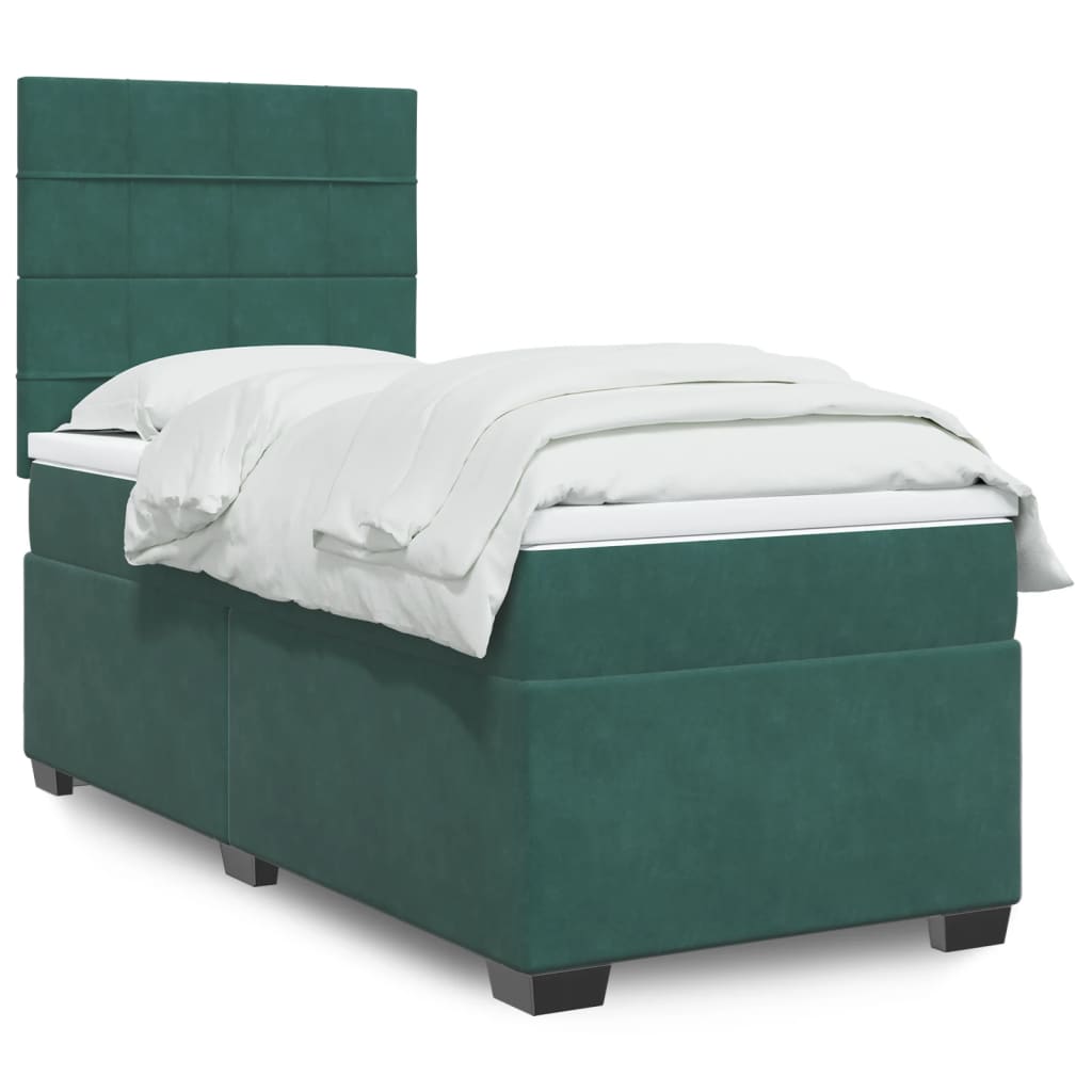 Boxspringbett Mit Matratze Samt Dunkelgrün