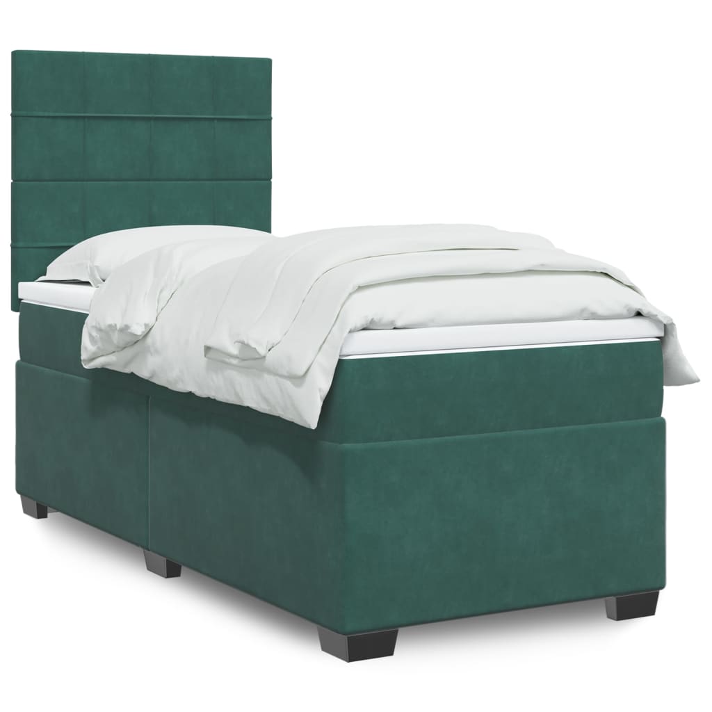 Boxspringbett Mit Matratze Samt Dunkelgrün
