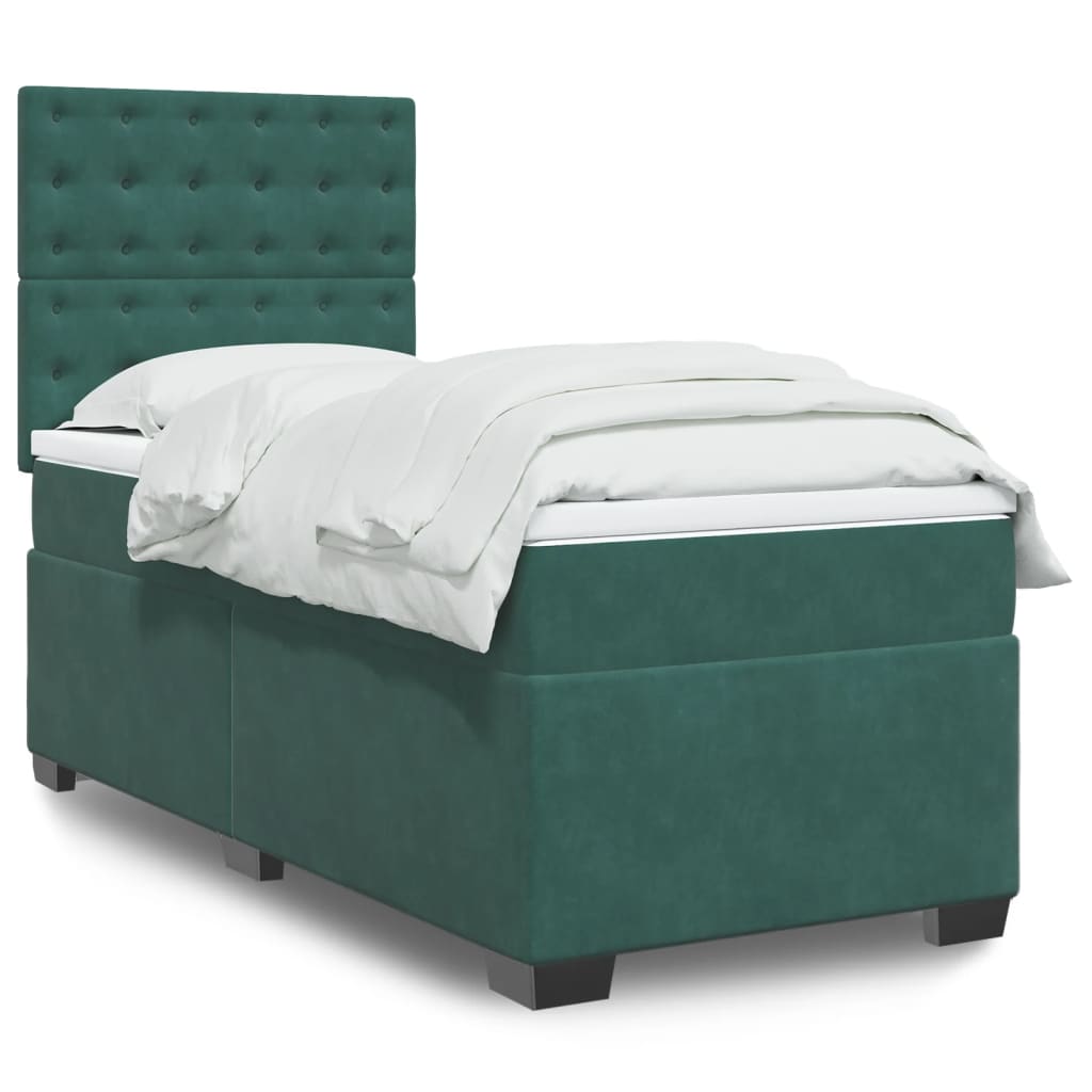 Boxspringbett Mit Matratze Samt Dunkelgrün
