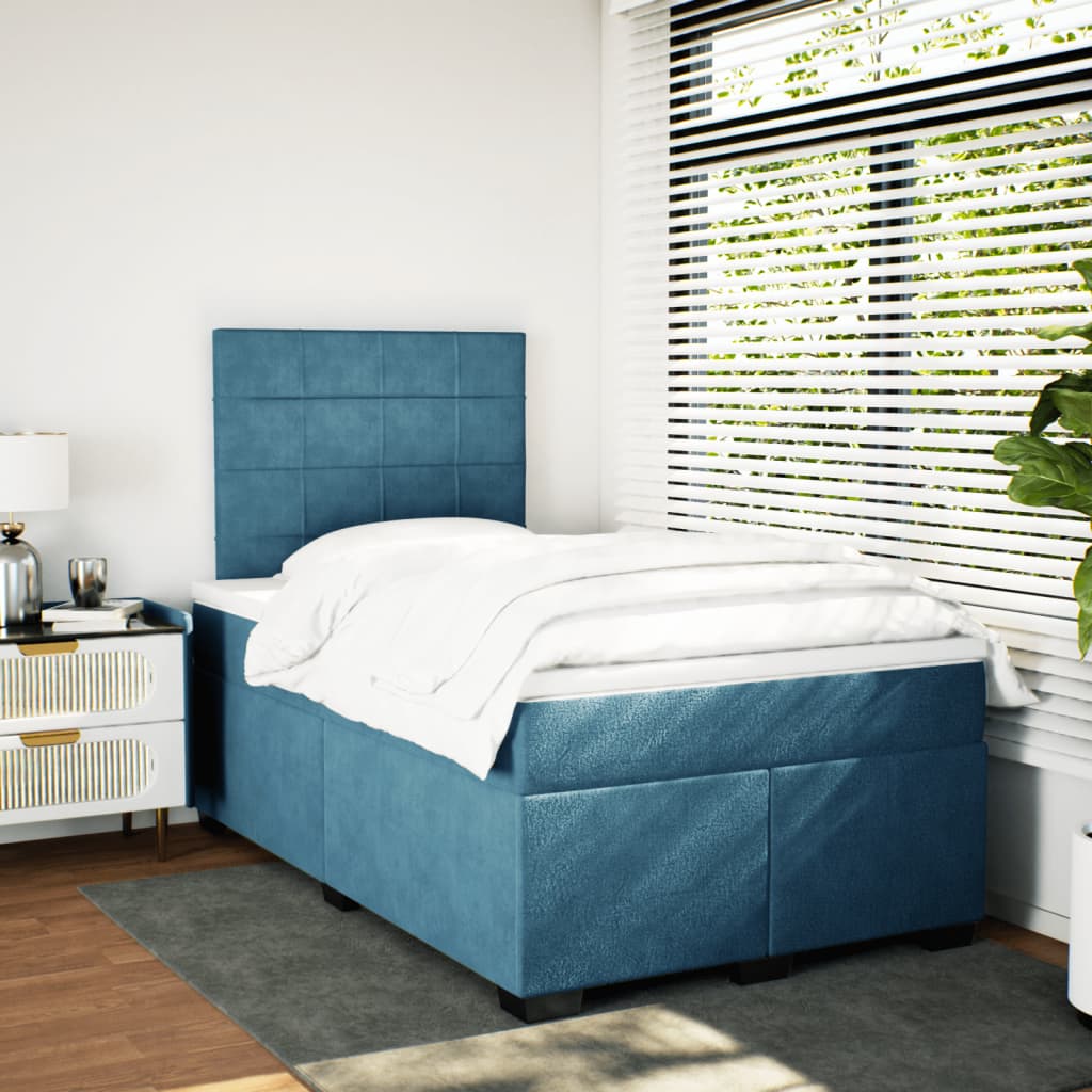 Boxspringbett Mit Matratze Samt Blau