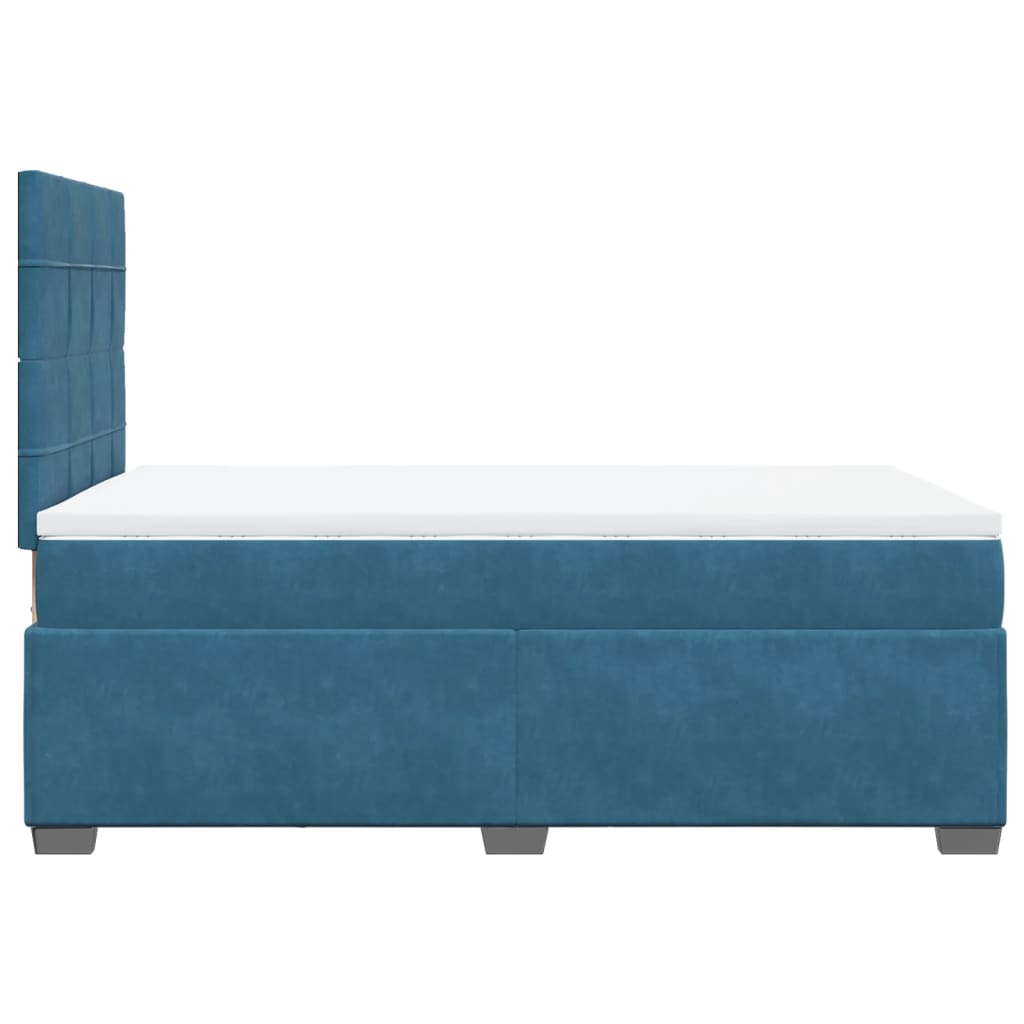 Boxspringbett Mit Matratze Samt Blau