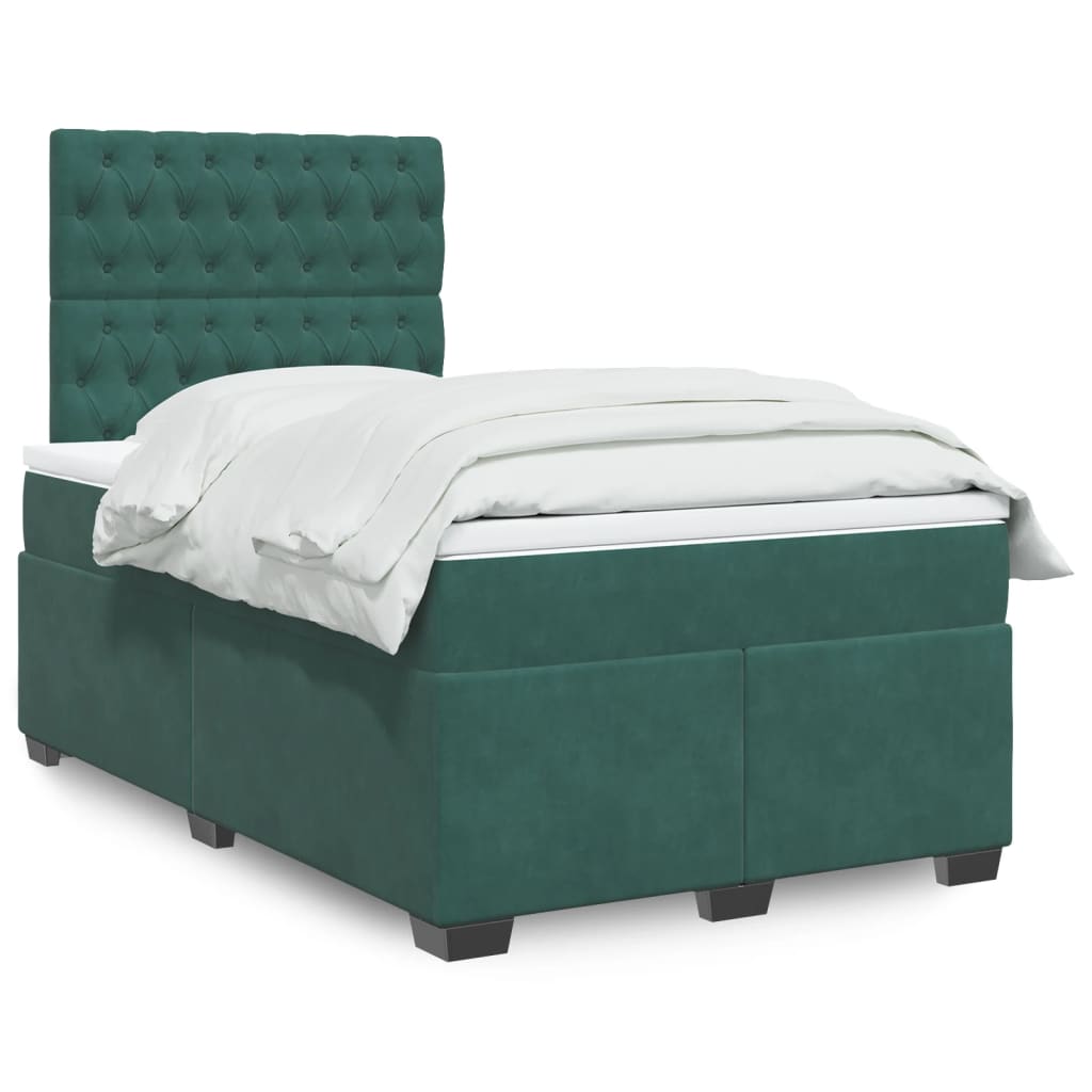 Boxspringbett Mit Matratze Samt Dunkelgrün