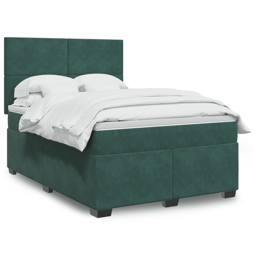 Boxspringbett Mit Matratze Samt Dunkelgrün