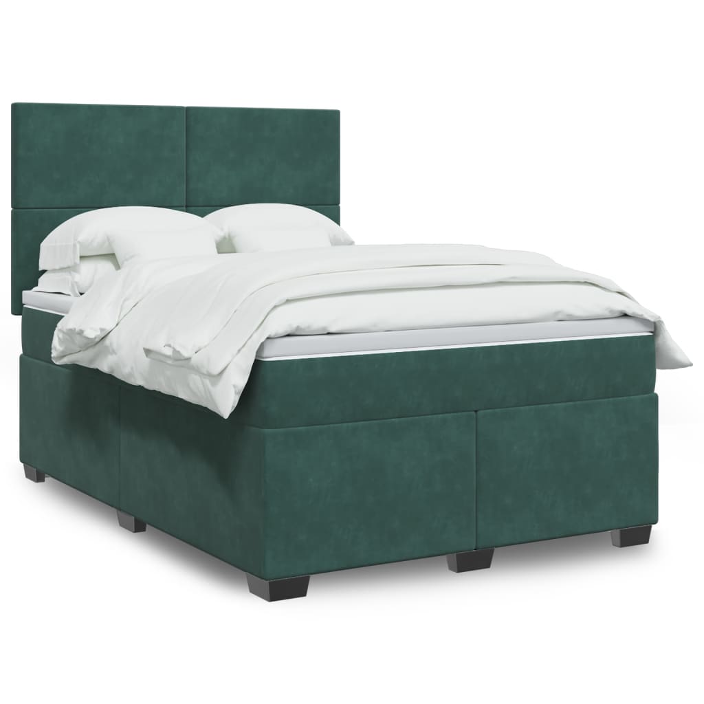 Boxspringbett Mit Matratze Samt Dunkelgrün