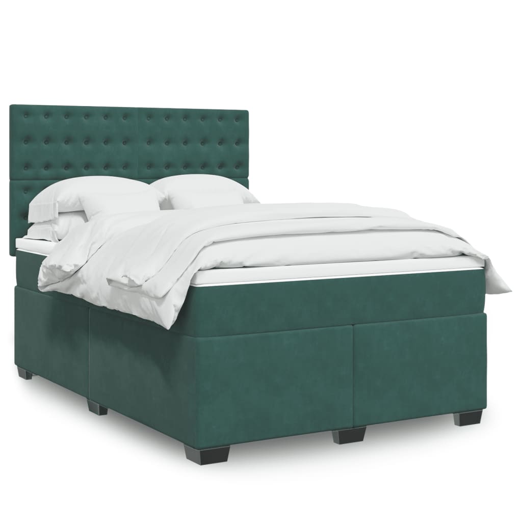 Boxspringbett Mit Matratze Samt Dunkelgrün