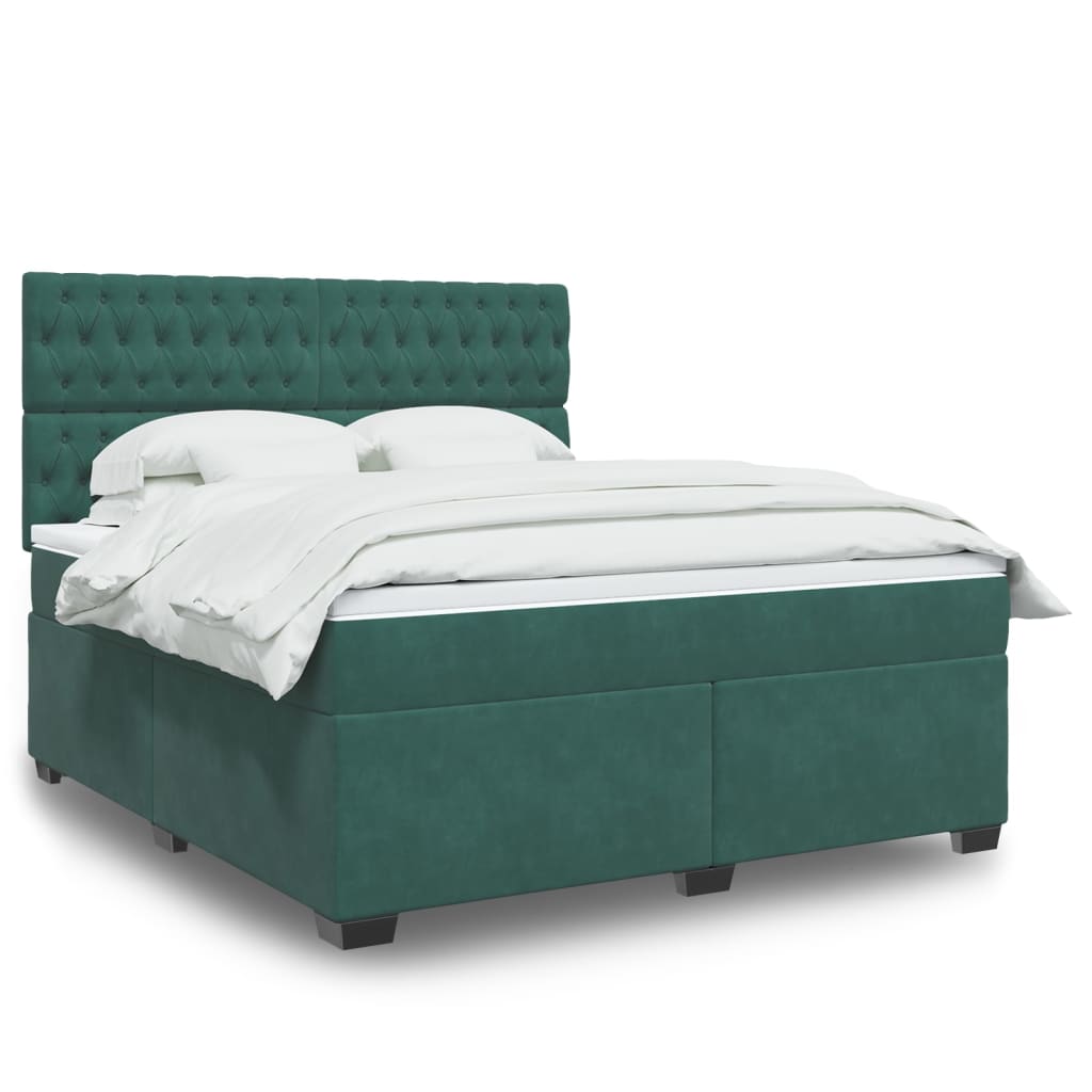 Boxspringbett Mit Matratze Samt Dunkelgrün