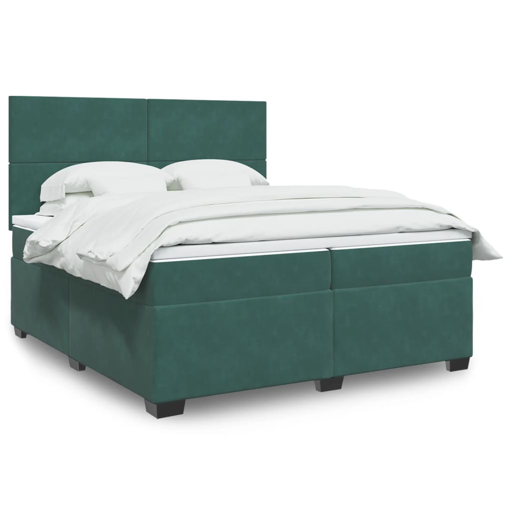 Boxspringbett Mit Matratze Samt Dunkelgrün