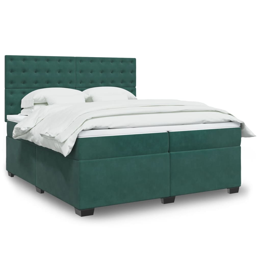 Boxspringbett Mit Matratze Samt Dunkelgrün