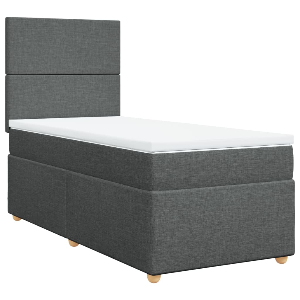 Boxspringbett Mit Matratze Stoff Dunkelgrau