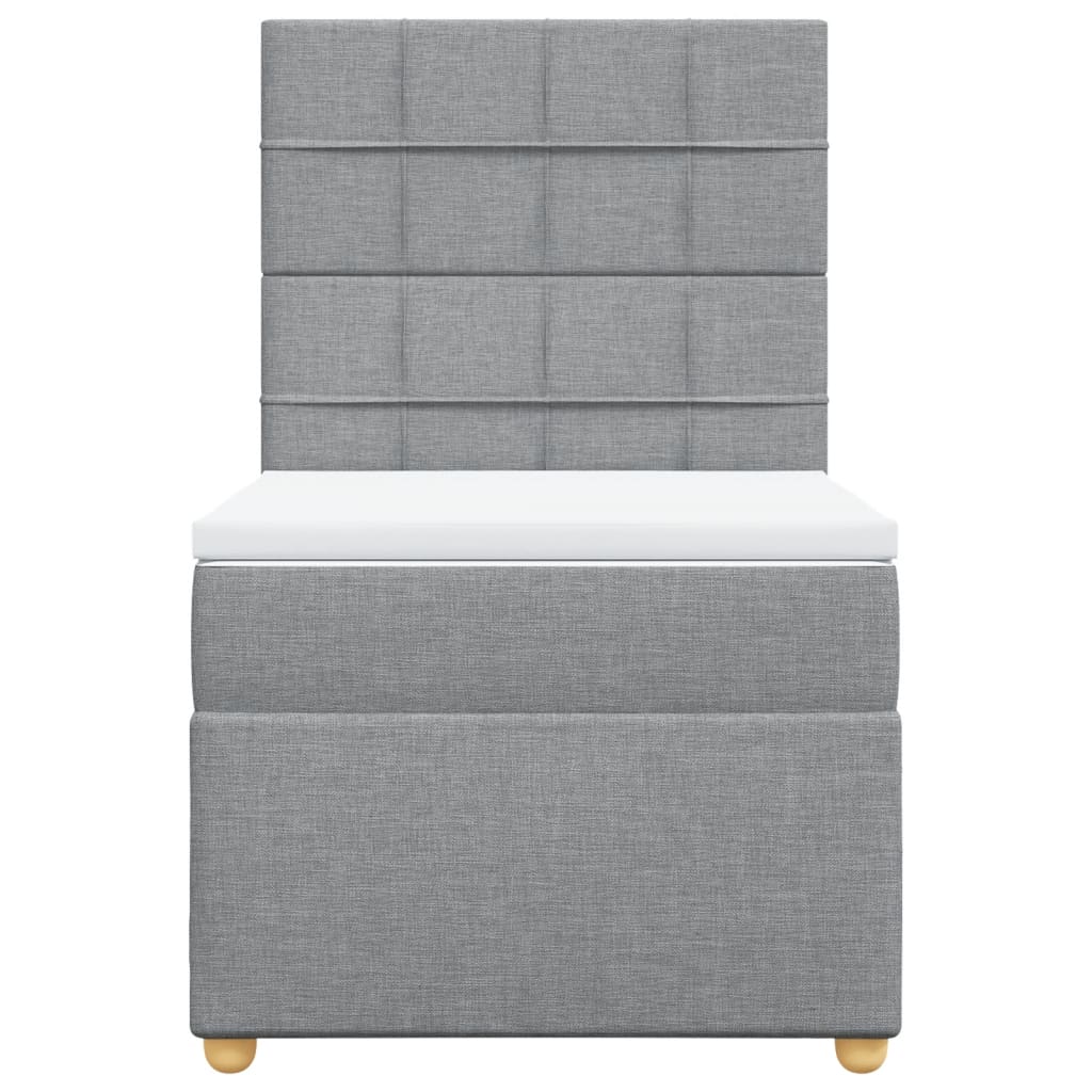 Boxspringbett Mit Matratze Stoff Hellgrau