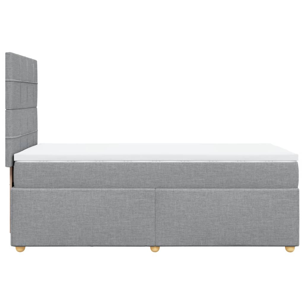 Boxspringbett Mit Matratze Stoff Hellgrau