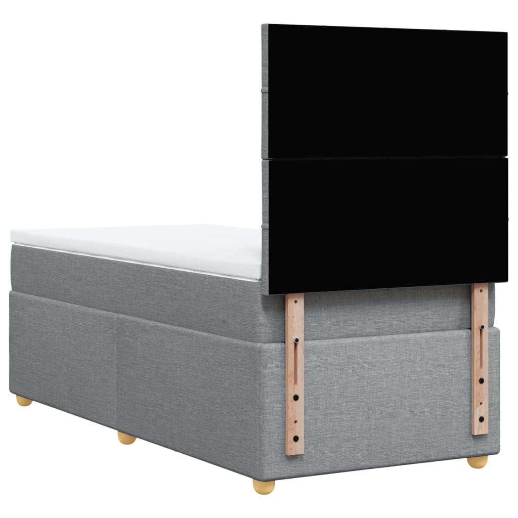 Boxspringbett Mit Matratze Stoff Hellgrau
