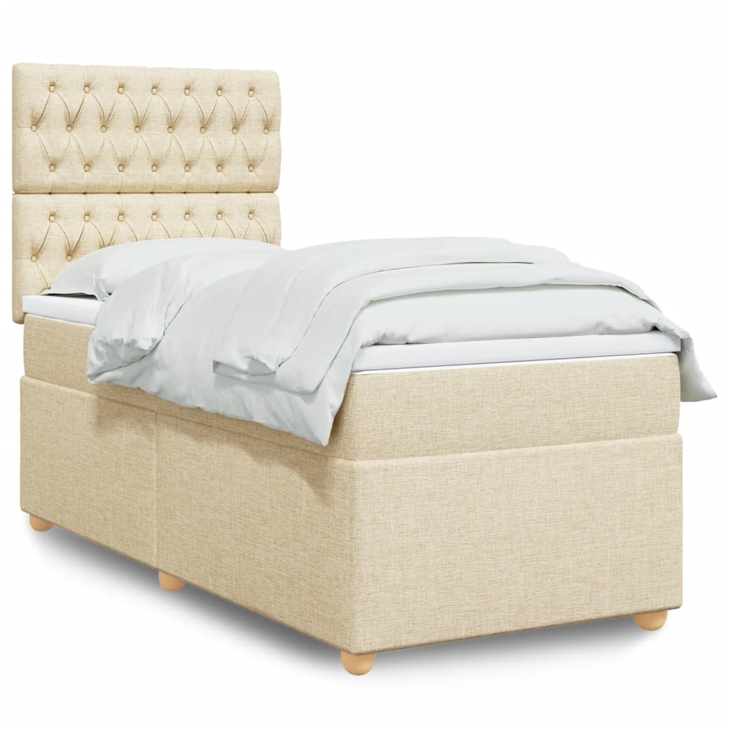 Boxspringbett Mit Matratze Stoff Creme