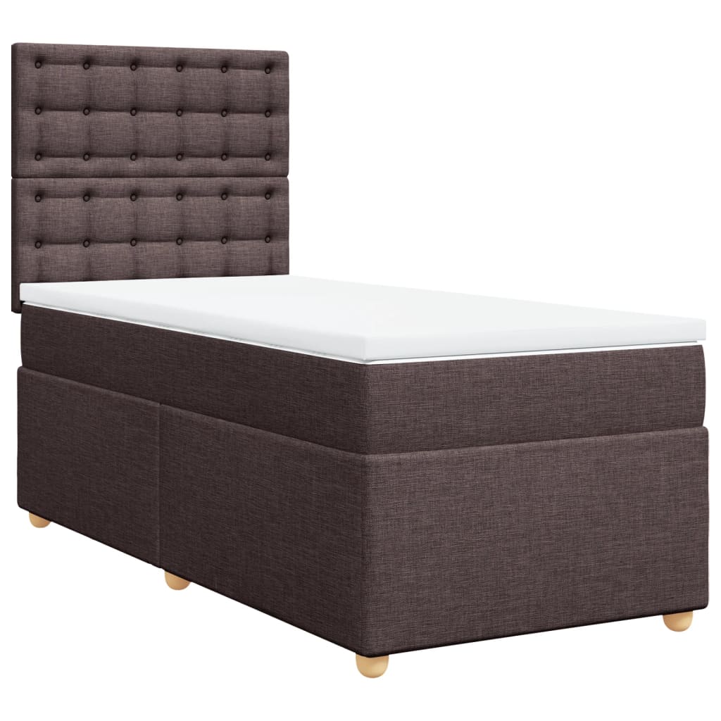 Boxspringbett Mit Matratze Stoff Dunkelbraun