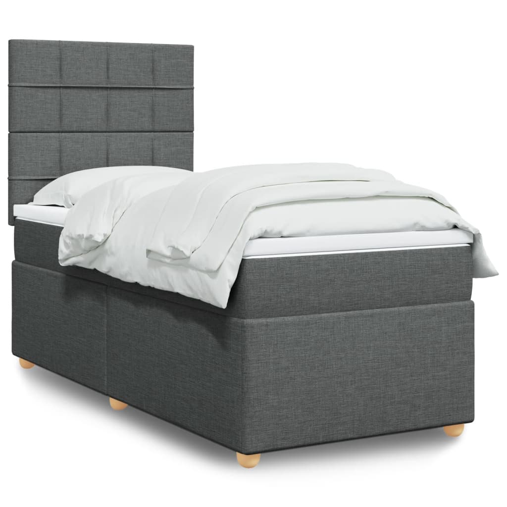 Boxspringbett Mit Matratze Stoff Dunkelgrau