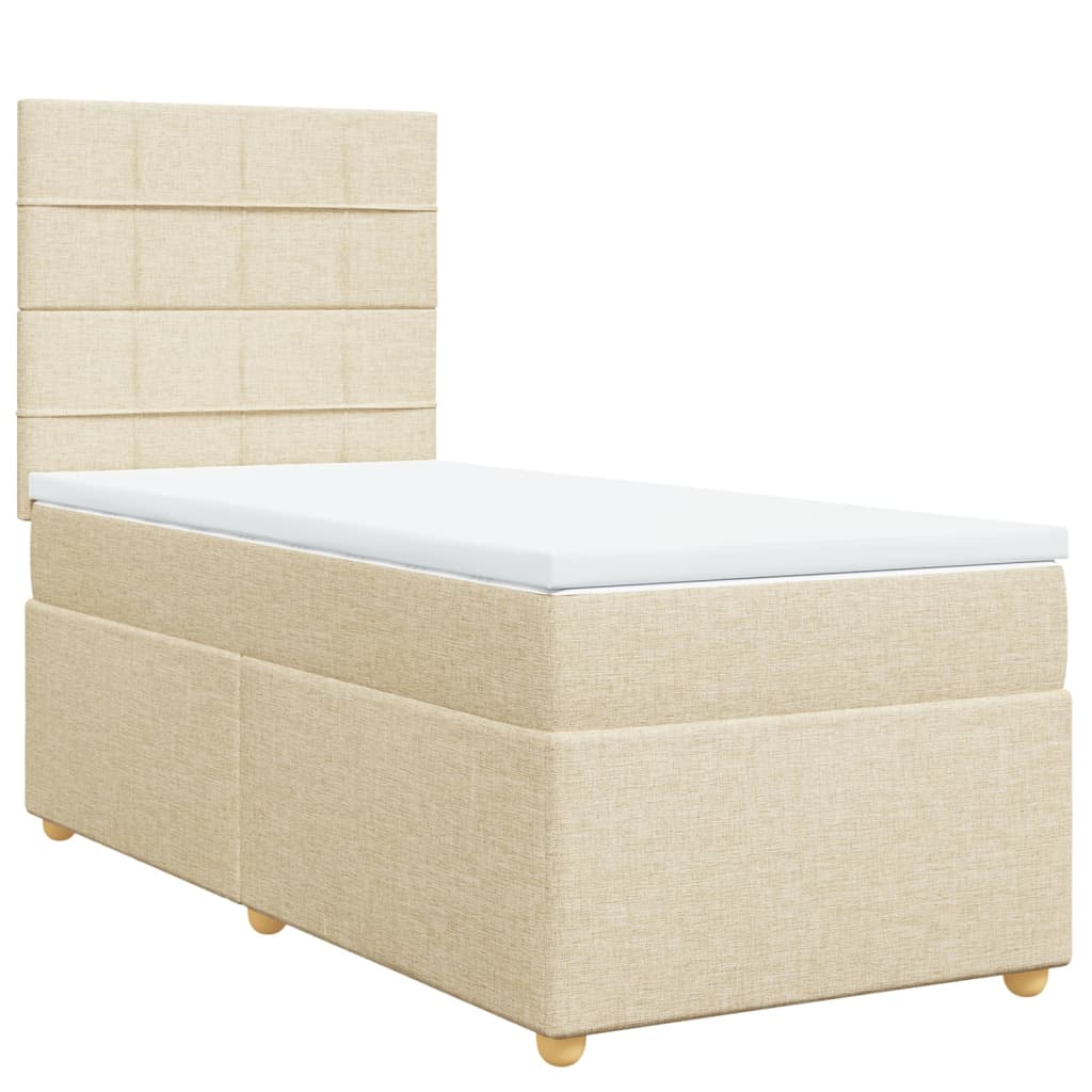 Boxspringbett Mit Matratze Stoff Creme