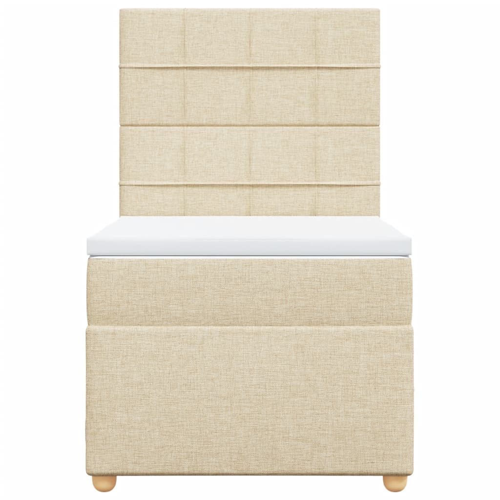 Boxspringbett Mit Matratze Stoff Creme