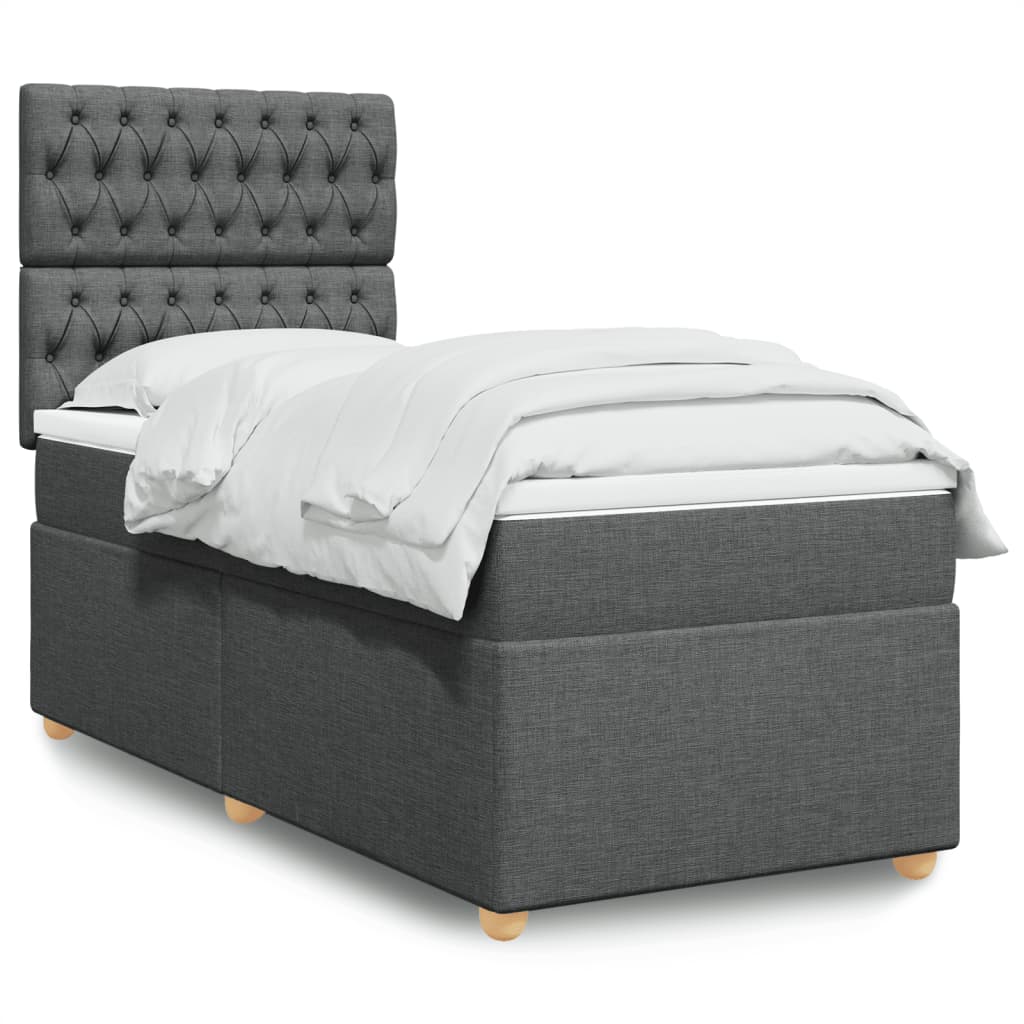 Boxspringbett Mit Matratze Stoff Dunkelgrau