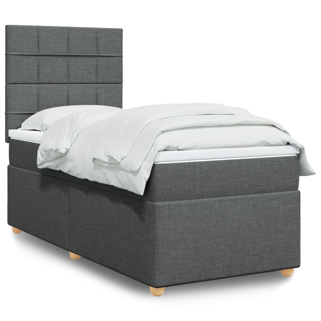 Boxspringbett Mit Matratze Stoff Dunkelgrau