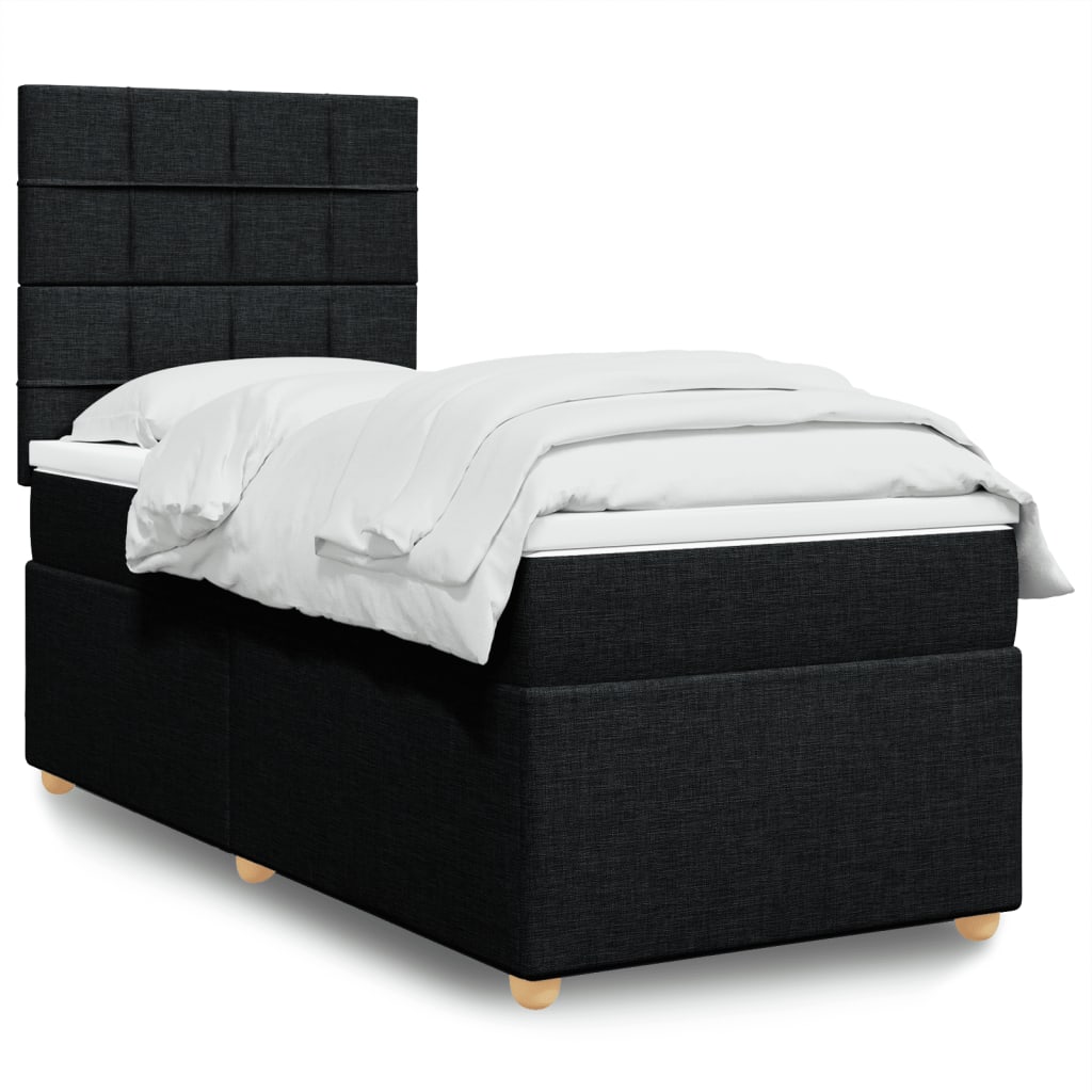 Boxspringbett Mit Matratze Stoff Schwarz